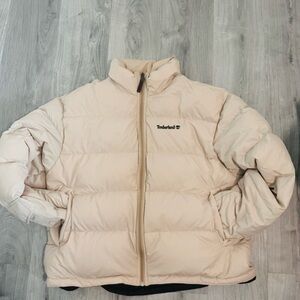 Timberland cream puffer jacket